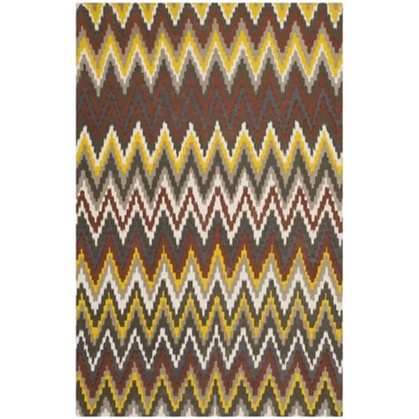 Safavieh Cedar Brook Hand Loomed Small Rectangle Rug- Brown - Citron- 4 x 6 ft. CDR145A-4 - main
